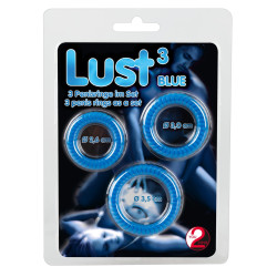 You2Toys Lot de 3 cockrings Lust Bleus